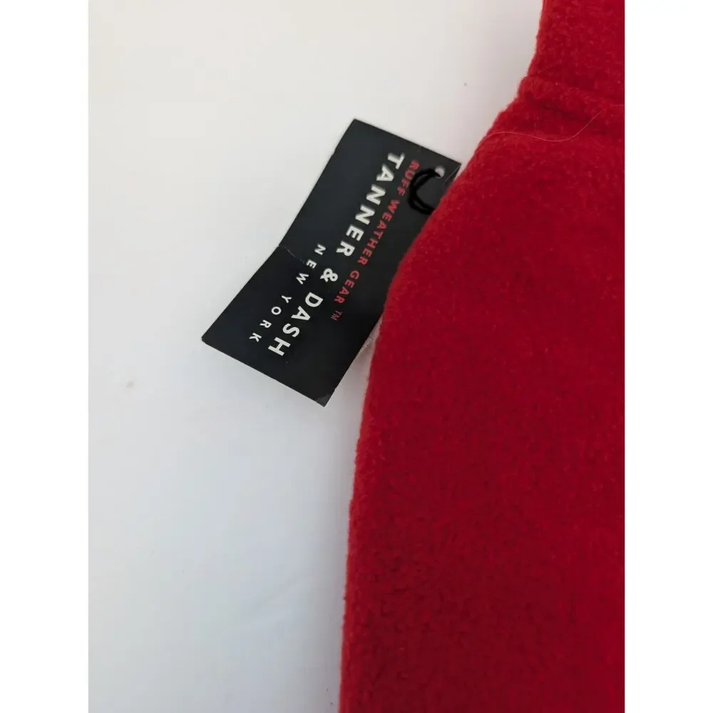 Tanner & Dash Size 12 Dog Jacket Red Fleece Ruff Weather Gear Cozy Winter Pet